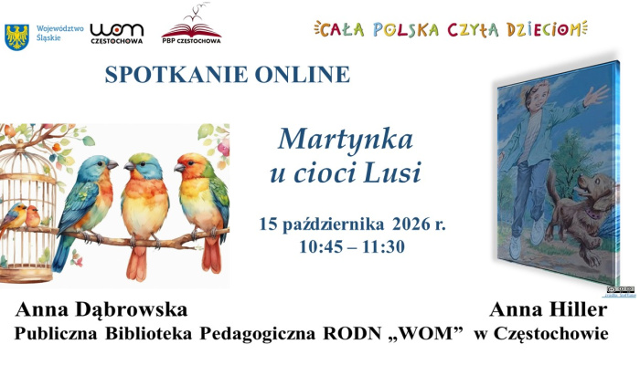"Martynka u cioci Lusi" - spotkanie czytelnicze online