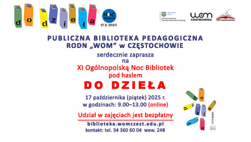 XI edycja Nocy Bibliotek pod hasłem „Do dzieła!”