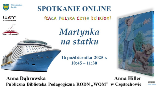 "Martynka na statku" - zaproszenie do udziału w spotkaniu online z cyklu "Spotkania z Martynką"