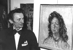 Julian Siemion Siemieński z portretem żony Marii Grazelli swojego autorstwa